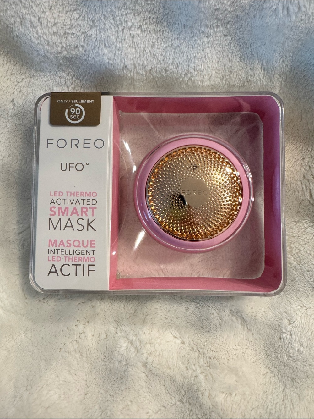 FOREO UFO Smart Mask Device in Pink with Gold Accents